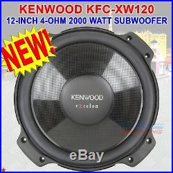 (1) KENWOOD EXCELON KFC-XW120 12-INCH 4-ohm COMPONENT SUBWOOFER 2000 WATTS PEAK