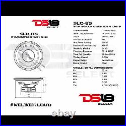 2 DS18 SLC-8S 8 Inch Subwoofer 400 Watts Max Power 4 Ohm Sub Select Series Pair
