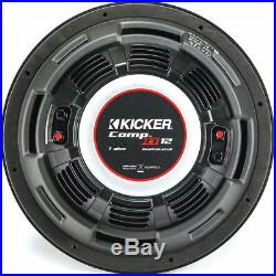 (2) KICKER 43CWRT121 CompRT CWRT121 12 Inch Dual 1 Ohm Subwoofers
