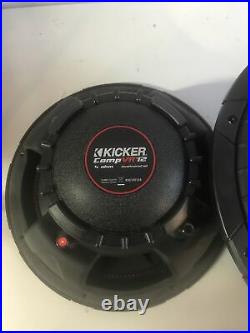2 Kicker CompVR 12 Inch Subwoofer with Dual 4 Ohm Voice Coils 43CVR124