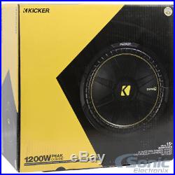 (2) New! KICKER 44CWCD154 CompC 15 Inches 2400 Watt 4-Ohm Car Audio Subwoofers