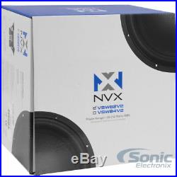 (2) New! NVX VSW84v2 1000 Watt 8 Inches Dual 4-ohm Car Audio Subwoofers Package