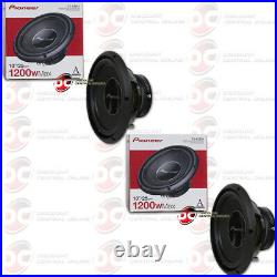 2 x PIONEER TS-A25S4 10-INCH 10 SINGLE VOICE COIL 4-OHM CAR SUBWOOFER 1200W MAX