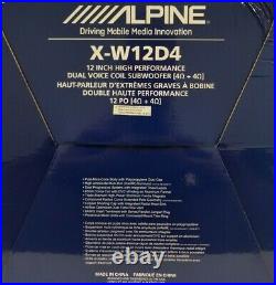 ALPINE X-W12D4 12inch 4-Ohm High Performance Dual Voice Coil Subwoofer 900W RMS