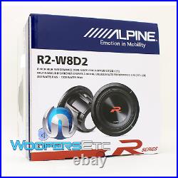 Alpine R2-w8d2 8 Sub 1000w Subwoofer Dual 2-ohm Bass Car Audio Speaker New
