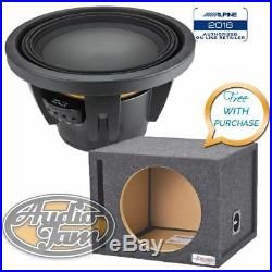 Alpine R-W12D2 12-inch 2 Ohm Subwoofer with FREE Vented Subwoofer Enclosure Box