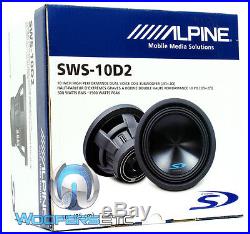 Alpine Sws-10d2 Sub 10 Dual 2-ohm Type-s 1500w Max Car Subwoofer Speaker New