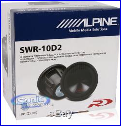 Alpine Type-R SWR-10D2 3000 Watt 10 inch Dual 2-Ohm Car Audio Subwoofer Sub