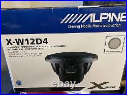 Alpine X-W12D4 12 Inch 2700W Dual 4 Ohm X-series Audio Power Subwoofer Sub