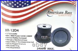 American Bass Xr12D4 2400 Watt 12 Inch Dual 4 Ohm Subwoofer Car Audio 12 Sub