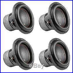AudioPipe TXX-BDC4-12 Dual 4 Ohm 12 inch 2,200 W Car Subwoofer, Black (4 Pack)