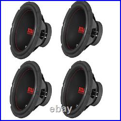 BOSS Audio Chaos Exxtreme 12 Inch 1200W DVC 4 Ohm Car Audio Subwoofer (4 Pack)