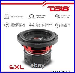 DS18 EXL-6.2D 6.5-Inch Subwoofer, Dual 2-Ohms, 800W Max, 400W RMS