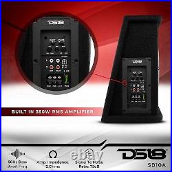 DS18 SB10A 10 Amplified Powered Car Subwoofer Shallow Enclosure 700 W 2 ohms