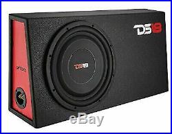 DS18 SW12S4X 12-Inch 1200W 4-Ohm SVC Shallow Mount Subwoofer and Truck Wedge Box