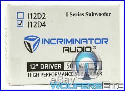 Incriminator Audio I12d4 12 Sub 500w Rms Dual 4 Ohm Subwoofer Bass Speaker New