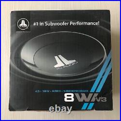 JL Audio 8W1V3-4 Single 4-Ohm, 8 Inch, 150 Watt RMS Car Subwoofer Bass