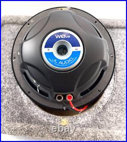 Jl Audio 10w0v2-4 10 Inch 4 Ohm Speaker Sub With Gray Carpet Subwoofer Box Nice