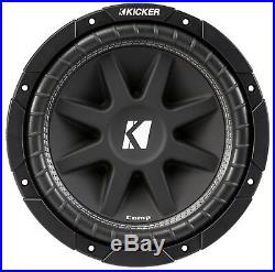 KICKER 12 Inch 300 Watt 4-Ohm Car Audio Sub Subwoofer & Box Enclosure (2 Pack)