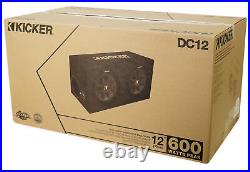 KICKER 43DC122 Comp Dual 12 Subwoofers In Vented Sub Box Enclosure, 2-Ohm