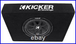 KICKER 43TC104 Comp 10 Subwoofer In Sub Box Enclosure+Amplifier+Amp Wire Kit