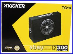 KICKER 43TC104 Comp 10 Subwoofer In Sub Box Enclosure+Amplifier+Amp Wire Kit