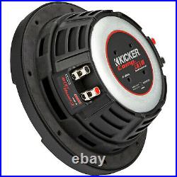 KICKER 48CWRT82 CompRT Dual 2 Ohm 600 Watt 8 Inch Car Audio Stereo Subwoofer