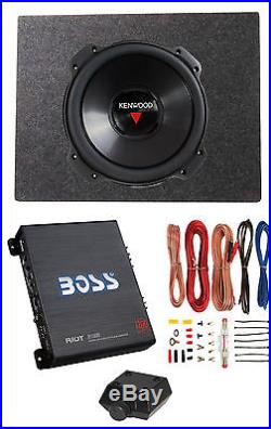 Kenwood 12 Inch 2000W 4 Ohm Subwoofer + Sealed Sub Box + Amplifier & Wire Kit