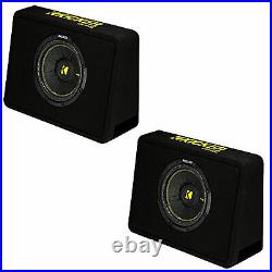 Kicker 10 Inch 600 Watt 4 Ohm Vented Thin Profile Subwoofer Enclosures (2 Pack)
