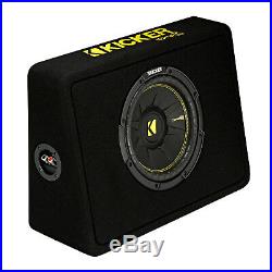 Kicker 10-Inch CompC 2-Ohm Loaded Shallow Subwoofer Box Enclosure (2 Pack)