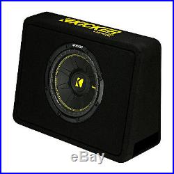 Kicker 10-Inch CompC 2-Ohm Loaded Shallow Subwoofer Box Enclosure 44TCWC102