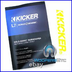 Kicker 11s10l72 Solo-baric 10 Subwoofer L7 2-ohm Bass Square Sub Speaker New