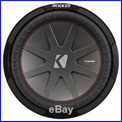 Kicker 12 Inch 1000W Dual 2 Ohm Voice Coils CompR Car Subwoofer 43CWR122
