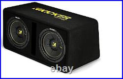 Kicker 44DCWC102 Dual CompC 10-inch Subwoofers in Vented Enclosure, 2-Ohm, 600W