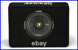 Kicker 44TCWC102 CompC 10-inch Subwoofer in Thin Profile Enclosure, 2-Ohm, 300W