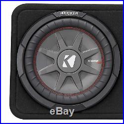 Kicker 800W Dual 10 Inch 4-Ohm Slim Shallow Loaded Subwoofer Enclosure (2 Pack)
