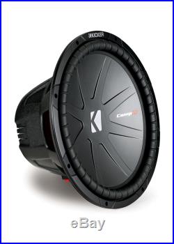 Kicker CWR15 15-inch CompR Series Dual 2-Ohm 800-Watt Sub Subwoofer Install Kit