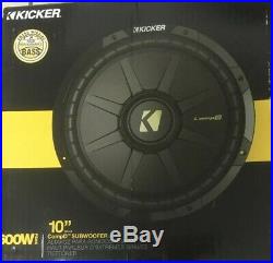 Kicker CWS104 CompS 10 inch SVC 600 Watts Single 4 Ohm Car Subwoofer Speaker