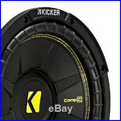 Kicker CompC Single 10 Inch 500 Watt Max Dual Coil 4 Ohm Car Subwoofer (2 Pack)