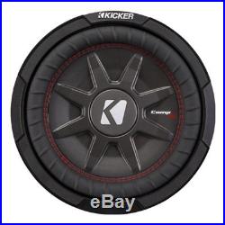 Kicker CompRT Single 10 Inch 800 Watt Max Dual 2 Ohm Shallow Slim Car Subwoofer