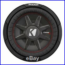 Kicker CompRT Single 12 Inch 1000W Max Dual 2 Ohm Shallow Car Subwoofer (2 Pack)