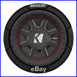 Kicker CompRT Single 6.75 Inch 300 Watt Max 1 Ohm Shallow Car Subwoofer (2 Pack)