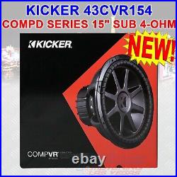 Kicker Cvr154 Compvr 1000w 15 Inch Compvr Series Dual 4-ohm Car Subwoofer 15