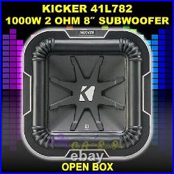 Kicker L78 Q-class 8-inch 1000w Square Subwoofer Dual Voice Coil 2-ohm Open Box