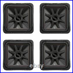 Kicker L7R 10 Inch 1000W Max Power 2 Ohm DVC Square Car Audio Subwoofer (4 Pack)
