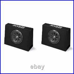 Kicker Single 10-Inch Comp 4 Ohm 150W Loaded Subwoofer Enclosure Box (2 Pack)