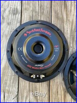 MINT Pair 10 Inch Punch HE subwoofers Old School Rockford Fosgate 8 Ohm RFP3810