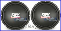 New (2) MTX Audio Terminator TN12-02 12inch 800 Watt 2 Ohm Car Subwoofers Subs