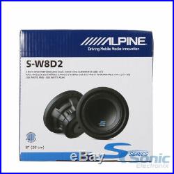 New! Alpine S-W8D2 900 Watts 8 Inches S-Series Dual 2 Ohm Car Audio Subwoofers