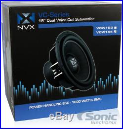 New! NVX VCW154 2000 Watts 15 Inches VC-Series Dual 4-ohm Car Audio Subwoofer